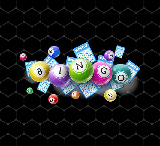 Bingo Balls And Bingo Tickets, Lottery Ticket, Win Bingo, Png Printable, Digital File