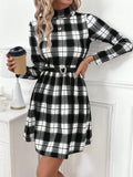 This Black and White Plaid Bodycon Dress is a timeless staple for both daily and professional wear. Made with a classic plaid pattern, this dress offers a versatile and chic look. Its bodycon fit flatters your figure while providing comfort and confidence. Perfect for any occasion, this dress is a must-have in your wardrobe.
