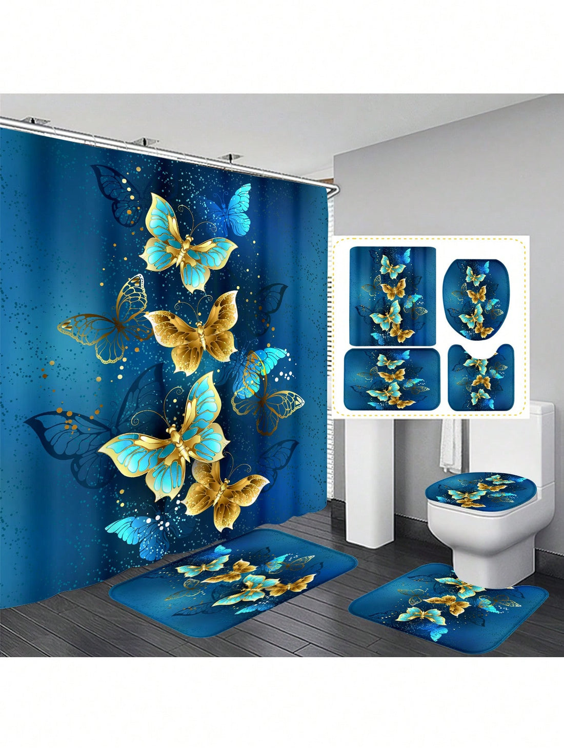 Transform your bathroom into a whimsical oasis with our Bohemian Butterfly Shower Curtain & Anti-Slip Bath Mat Set! Keep water and heat contained with the waterproof and insulated curtain, while the anti-slip mat provides safety and comfort. Add a playful touch to your home with this unique home decor set!