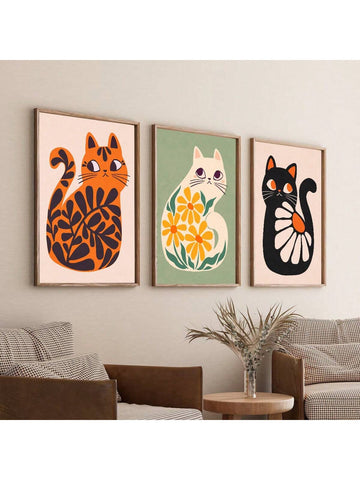 Add a touch of elegance to your home decor with our Bohemian Cat Art Collection. This 3-piece set features unique and stylish cat artwork that will elevate any room. Presented in beautiful frames, each piece adds a pop of personality to your space. A must-have for cat lovers and art enthusiasts alike.