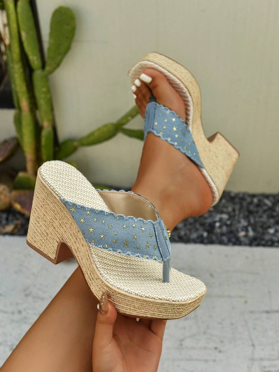 Step into sunny days with these Bohemian Chic Faux Linen Thong Sandals! Featuring thick wedge heels, they add a playful lift to your spring and summer outfits while keeping comfort in check. The faux linen texture brings a breezy, natural vibe perfect for beach strolls or garden parties. Elevate your warm-weather style with effortless charm and a touch of boho flair.