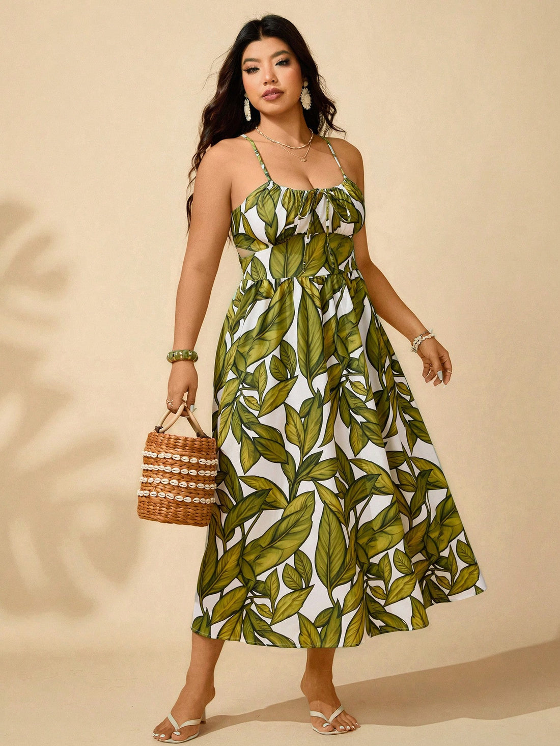 Embrace your free spirit with this playful Bohemian green halter dress, featuring a charming floral and bird print. Its backless design keeps you cool and carefree, making it the perfect vacation companion for sunny days and breezy nights. Effortlessly stylish and comfortable, this dress invites you to dance, explore, and soak up every moment of your getaway.