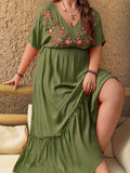 Step into sunshine and celebration with this Bohemian Plus Size Orange Floral Embroidery Dress. Perfect for Easter brunch, beach days, or dancing at music festivals, its vibrant embroidery and flowing silhouette bring joyful energy wherever you go. Designed to flatter curves with comfort and style, this dress lets you embrace your playful spirit in every lively gathering.