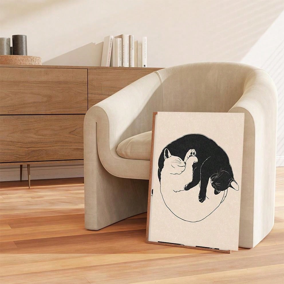 Add a touch of quirky charm to your walls with our Bohemian Shaded Cat Canvas Art. This vintage linocut wall décor features a shaded cat design that will bring a playful and unique vibe to any room. Perfect for cat lovers and those with a love for art with a twist!