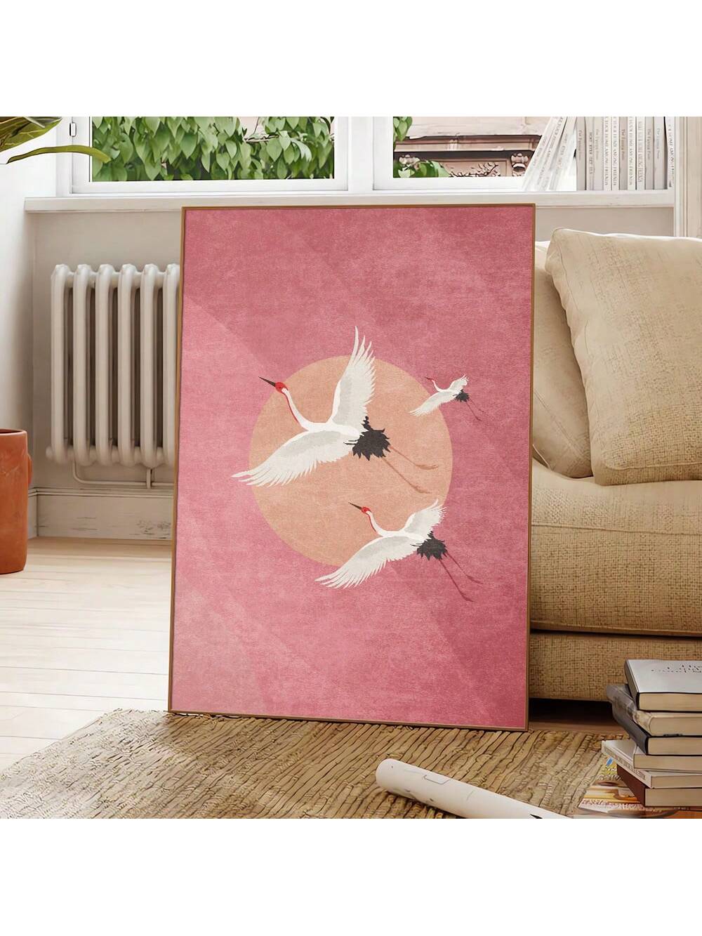 Add a touch of whimsy to your home with our Boho Bliss art poster. Featuring beautiful pink flying cranes, this unframed poster is perfect for adding a stylish and playful element to your home decor. Bring a sense of adventure and fun to any room with this unique piece. (Only 45 words, but feel free to add more humor or quirkiness if desired.)