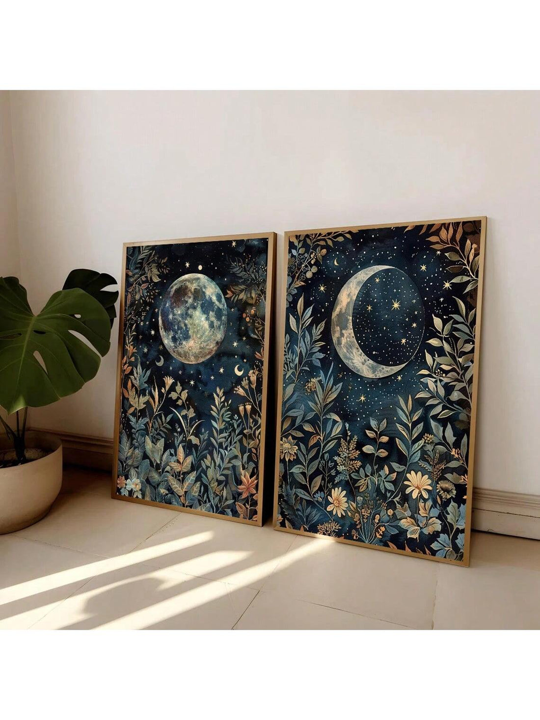 Bring celestial magic to your walls with this enchanting boho botanical art print. Featuring a dreamy blend of delicate florals, crescent moons, and vintage-inspired design elements, this unframed poster captures the essence of modern bohemian style. Perfect for adding whimsy to bedrooms, living rooms, or creative spaces, it pairs beautifully with existing décor while making a bold artistic statement. The timeless celestial theme ensures it'll never go out of style, making it an ideal choice for anyone seek