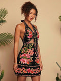 Turn heads this summer in our Boho Chic Floral Print Dress! Featuring a playful knot front and a flirty halter neckline, this backless beauty is perfect for sun-soaked vacation days. Lightweight and breezy, it effortlessly blends comfort with vibrant style, making every moment feel like a getaway. Ready to twirl through warm evenings and beachside adventures? This dress has your summer vibe covered.