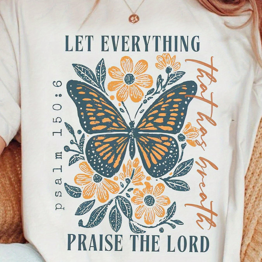 Introducing Boho Chic's 'Let Breathe the Lord' women's cotton print t-shirt. Made from high-quality cotton, this shirt offers comfort and breathability, perfect for everyday wear. The bohemian-inspired print on the shirt adds a unique touch, making it a stylish addition to any wardrobe. Show your faith and fashion sense with this one-of-a-kind t-shirt.