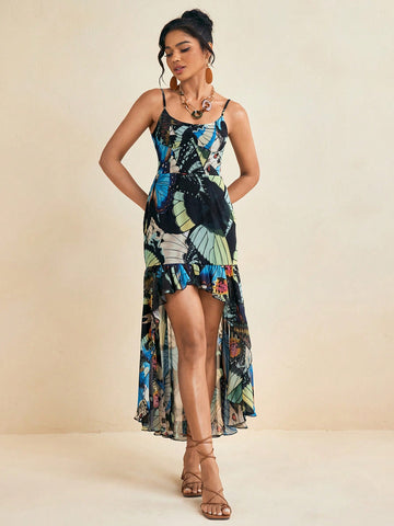 Step into summer with this playful Boho Chic Multicolor High-Low Dress. Its vibrant hues and flirty ruffle hem bring carefree energy to your warm-weather wardrobe, while the high-low cut adds a fun twist to your silhouette. Perfect for sunny days and breezy nights, this dress moves with you and invites endless compliments wherever you go.