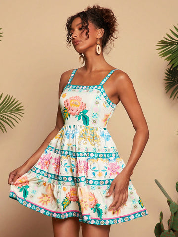 Embrace carefree vibes with this Boho Chic Printed Mini Dress, your go-to for sunny beach days and lively festivals. Its vibrant print and breezy fit keep you cool and stylish, while the playful silhouette adds a flirty touch to your summer wardrobe. Perfect for dancing under the sun or strolling along the shore, this dress brings effortless charm wherever you go.
