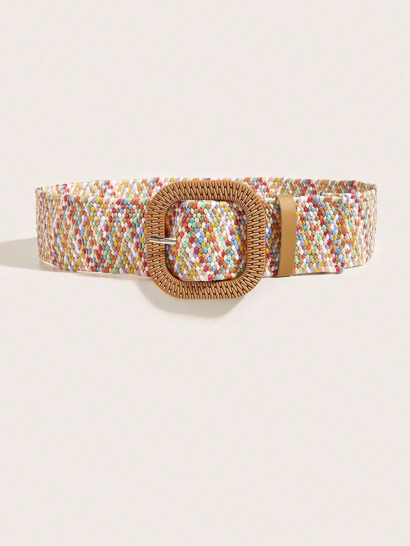 Elevate your holiday style with our Boho Chic Square Buckle Woven Belt. The intricate woven design and stylish square buckle add a touch of bohemian flair to any outfit. Perfect for adding a unique and trendy touch to your seasonal looks.
