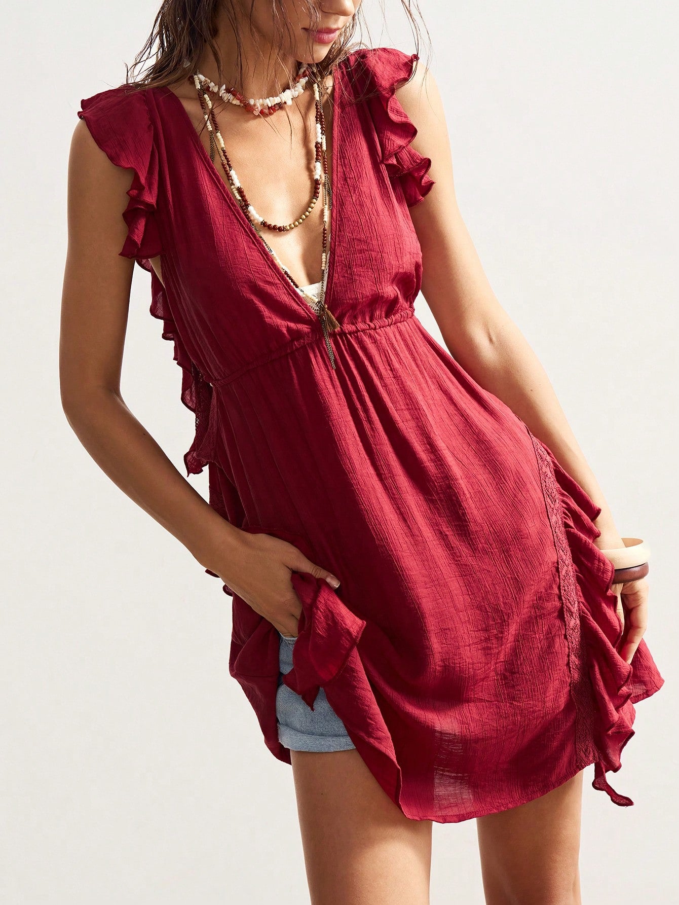 Step into sunshine with this Boho Chic Summer Mini Dress, designed for carefree beach days and warm evening strolls. Featuring a flirty backless V-neck and breezy sleeveless cut, it keeps you cool while turning heads. Its playful silhouette is perfect for vacation vibes and spontaneous adventures by the sea.