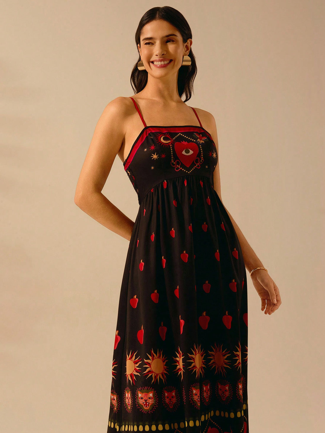 Get ready to embrace the summer vibes with our Boho Chic Tropical Print Halter Maxi Dress! Featuring a vibrant tropical print and a flattering halter neckline, this dress is perfect for any summer occasion. Lightweight and flowy, it will keep you cool and stylish all season long.