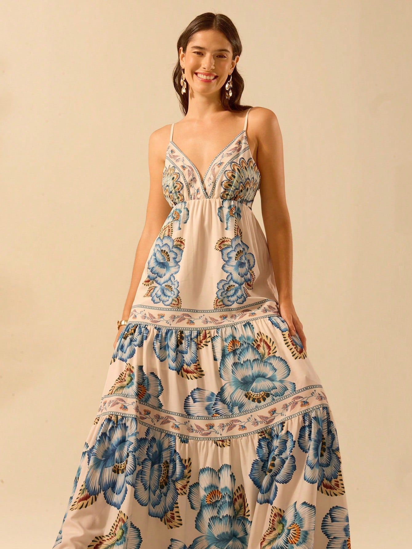 Get ready to slay the summer with our Boho Chic Tropical Print V-Neck Camisole Dress! Perfect for beach vacations, this effortless dress combines style and comfort. With its vibrant print and flowy design, you'll be turning heads wherever you go. Pack it for your next getaway and get ready to flaunt your effortless summer style!