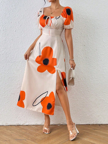 Unleash your inner free-spirited fashionista with our Boho Chic Maxi Dress! The elegant floral print and trendy off-shoulder design exude effortless summer style. Puff sleeves add a playful touch, while the side split offers a hint of allure. The perfect choice for a bohemian-inspired look.