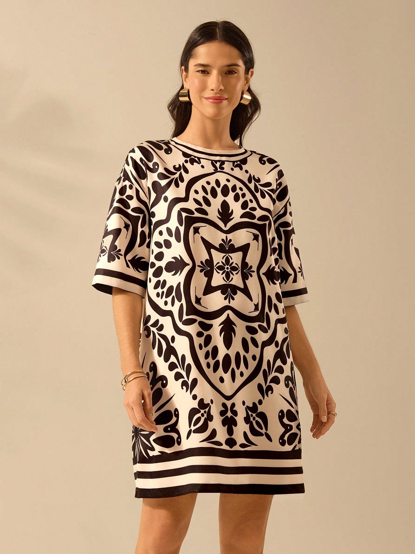 Embrace your inner free spirit with this breezy beige mini dress! Perfect for sandy strolls and sunset cocktails, our Boho Chic Tropical dress combines vintage-inspired details with carefree comfort. Slip it on, add some bangles, and voilà – you're vacation-ready in seconds! Who knew looking this effortlessly stylish could be so easy?