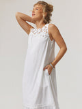 Escape to your own paradise in this effortless white summer dress that's basically a vacation in fabric form. The flowy, loose silhouette moves with you (not against you), while hidden pockets solve the eternal question of where to stash your sunglasses and snacks. Perfect for beach days, garden parties, or that spontaneous adventure you've been dreaming about. Boho vibes, zero fuss, maximum comfort—because looking good shouldn't feel like work.
