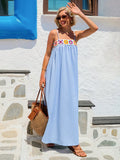 Embrace sunny days in this Boho Chic woven summer dress, designed with delicate spaghetti straps for a breezy, carefree feel. Its lightweight fabric and relaxed fit make it your go-to for beach vacations or casual strolls. Effortlessly stylish and comfortable, this dress adds a playful touch to your warm-weather wardrobe.