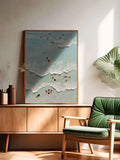 Elevate your decor with our Boho Coastal Canvas Wall Art, featuring an aerial surfer ocean scene. Add a stylish and playful touch to any room while also paying homage to the great outdoors. Perfect for those with a free-spirited and adventurous mindset. Hang it up and catch some good vibes!