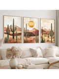 Transform your space with our playful Boho Desert Cactus Wall Art Set! These three unframed minimalist canvas prints bring desert vibes to any room without the prickly maintenance. Perfect for sprucing up blank walls with a touch of modern bohemian flair – because who says cacti can only live in the desert? Your guests will be green with envy!