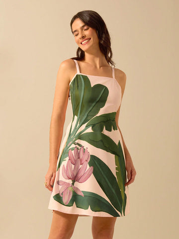 Make a statement with our Boho Tropical Vibes dress, featuring a playful pink banana tree print and a flattering halter design. Perfect for effortless summer style with a touch of quirkiness.