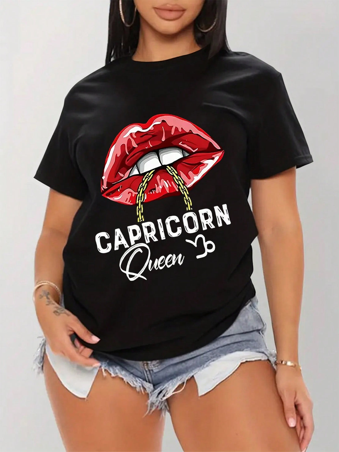 Get ready to make a statement with our Bold & Beautiful: Plus Size Lips Letter Print T-Shirt! This uniquely designed shirt features bold lips and playful lettering, perfect for expressing your confident and fun-loving personality. Made for plus-size comfort, this shirt is sure to turn heads and spread smiles.