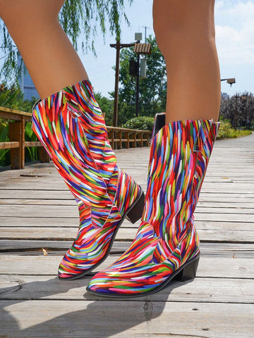 Expertly crafted for the fashion-forward woman, our Bold & Beautiful cowboy boots add a pop of color and a touch of height to any outfit. Made with a chunky heel and durable materials, these boots are both stylish and functional. Embrace your bold side with these statement-making boots.