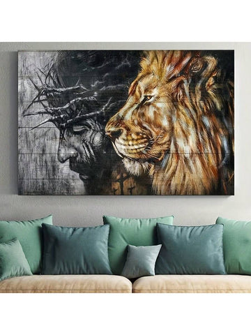 Unleash the power of boldness and inspiration in your home with this Bold Canvas Print featuring Jesus and a fierce lion in a graffiti-inspired design. Perfect for adding a touch of edginess to your decor, this print is sure to make a statement and inspire all who see it.