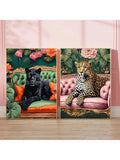 Make a statement with this Bold & Chic set of 2 unframed leopard art prints! Perfect for adding a touch of style to your home decor. Show off your fierce and fashionable side with these unique pieces. A must-have for any confident, playful, and stylish individual. (Roar!)