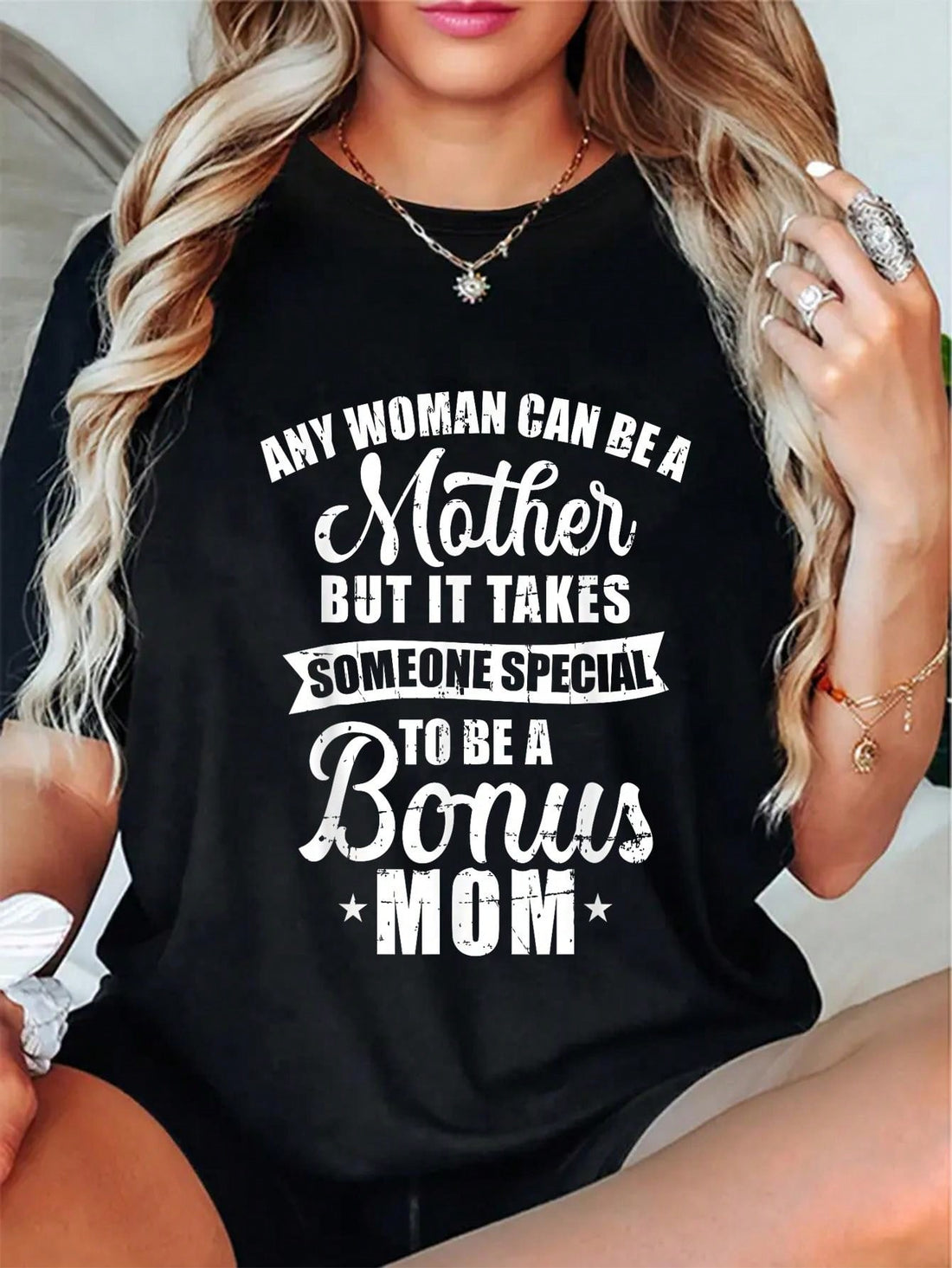 Show off your love for being a bonus mom with our Casual Short Sleeve T-Shirt! Embrace your role with pride and style in this comfy and stylish tee. Perfect for everyday wear or as a thoughtful gift for fellow bonus moms. Spread the love and celebrate the amazing bond of bonus motherhood.