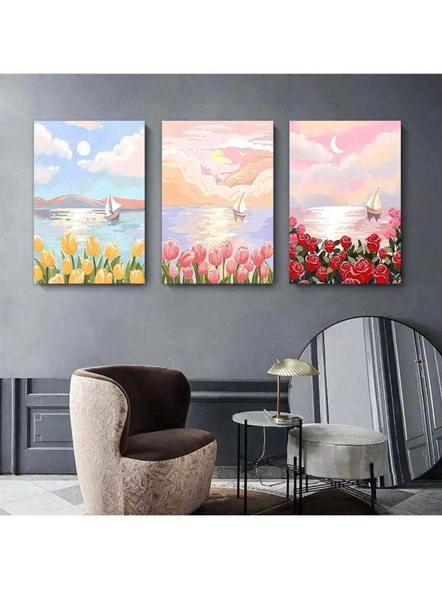 Create a serene and stylish living space with our Botanical Bliss wall art set. Featuring three frameless pieces, this set brings the beauty of plants into your home in a modern way. Crafted with a professional eye for design, each piece is sure to bring a touch of organic elegance to any room.