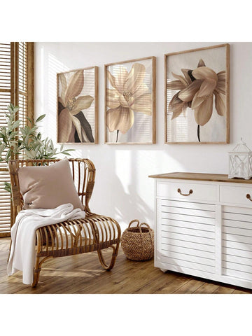 Bring the cozy charm of autumn indoors with this Botanical Bliss 3-piece canvas set. Featuring nature-inspired prints bursting with warm fall colors, these unframed artworks add a playful and fresh touch to your walls. Perfect for spicing up any room with a splash of seasonal delight!