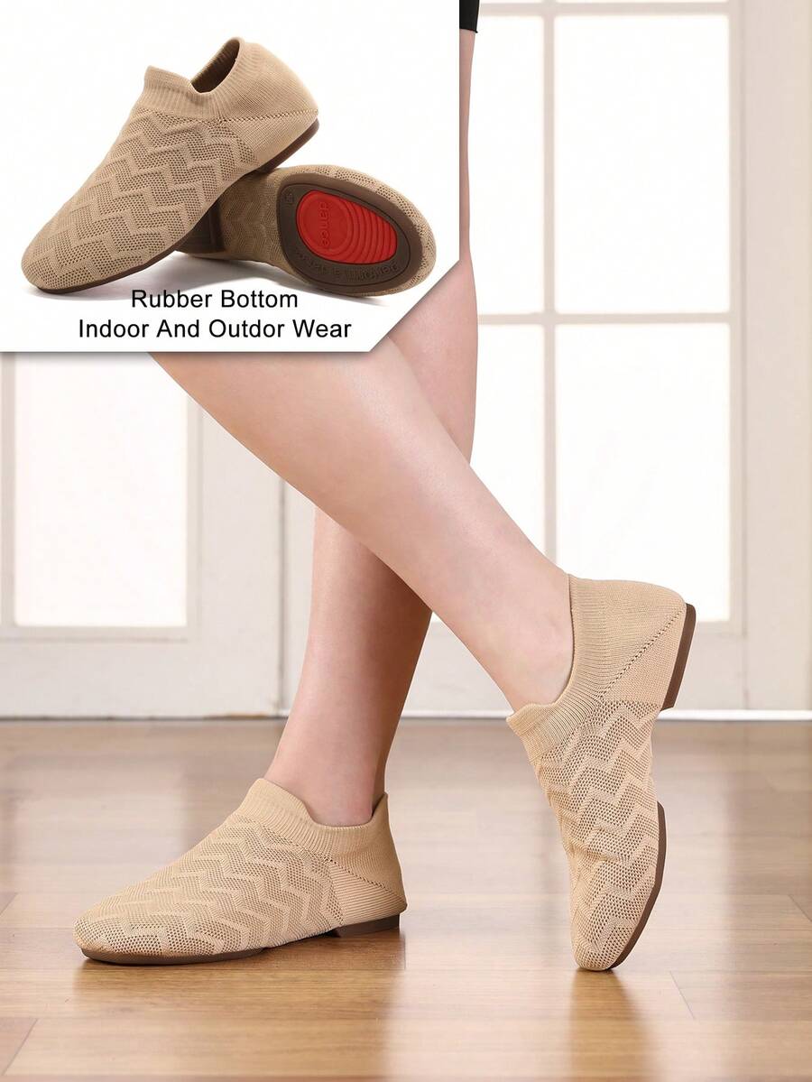 Experience effortless movement in these breathable knitted dance shoes, designed for ballet, jazz, yoga, and beyond. The slip-on fabric upper offers superior breathability and comfort, while the flexible rubber outsole provides reliable grip for both indoor studios and outdoor surfaces. Perfect for dancers of all levels seeking versatile footwear that adapts to multiple disciplines. The camel colorway complements any dance attire while maintaining a timeless aesthetic.