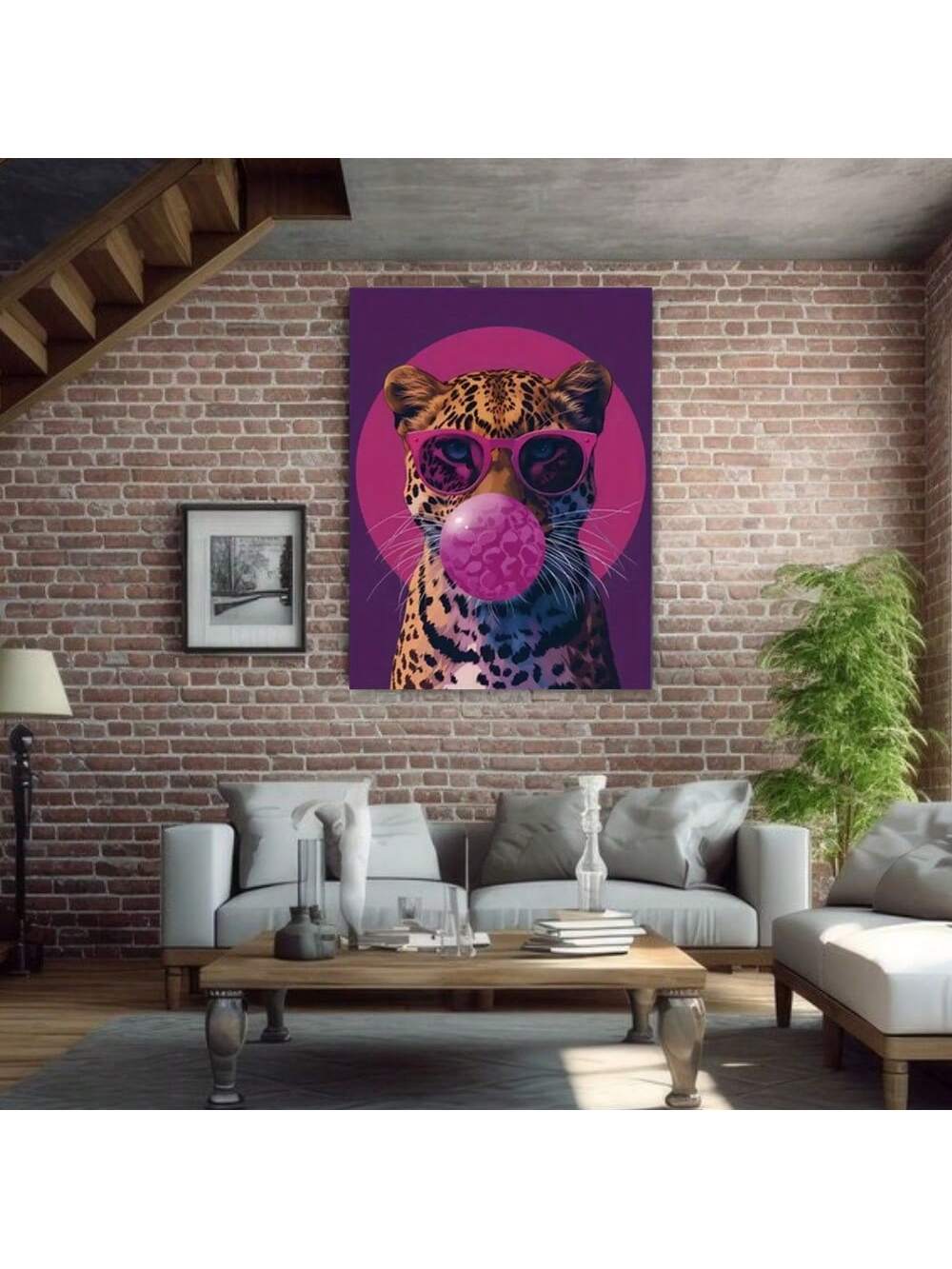 Add a touch of modern sophistication to your space with our Bubble Gum Leopard Abstract Canvas Painting. Featuring bold lines and vibrant colors, this painting is perfect for elevating the decor of your bedroom, living room, or corridor. Made with high-quality materials, it will bring life and character to any wall it adorns.