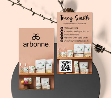 Arbonne Business Card QR Code, Personalized Arbonne Business Cards AB182