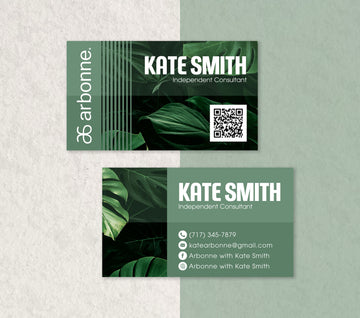 Arbonne Forest Style Business Card QR Code, Personalized Arbonne Business Cards AB190