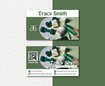 Modern Arbonne Business Card QR Code, Personalized Arbonne Business Cards AB171