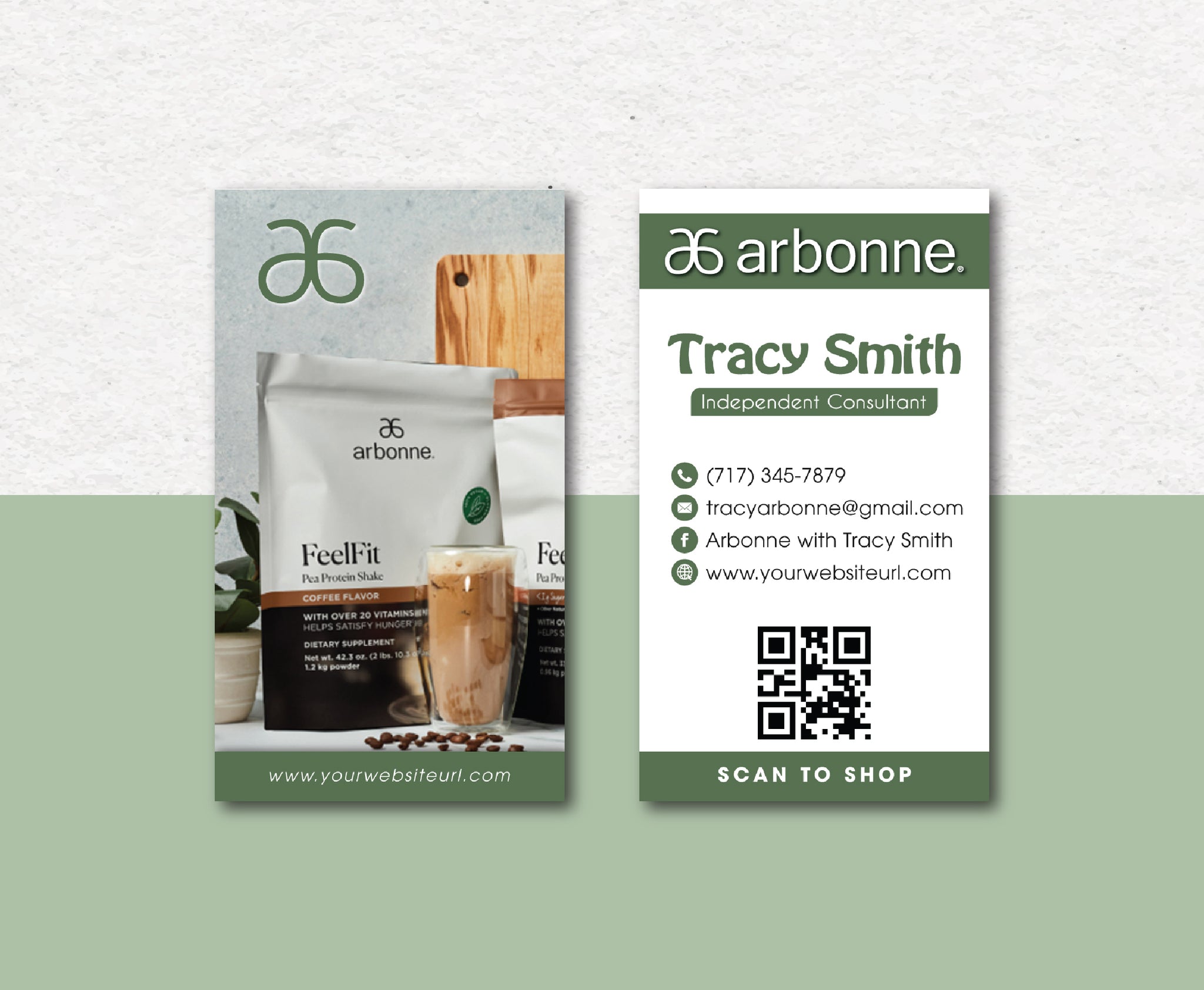 Arbonne Business Card QR Code, Personalized Arbonne Business Cards AB172