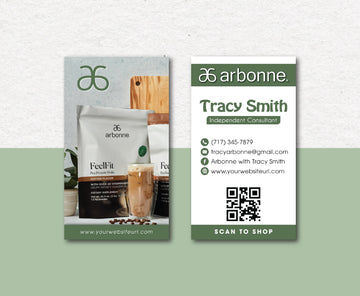 Arbonne Business Card QR Code, Personalized Arbonne Business Cards AB172