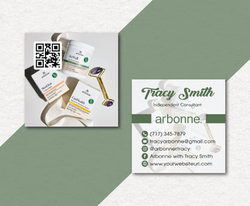 Arbonne Super Kit Business Card QR Code, Personalized Arbonne Business Cards AB175
