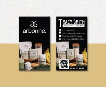 Arbonne Health Product Business Card QR Code, Personalized Arbonne Business Cards AB176
