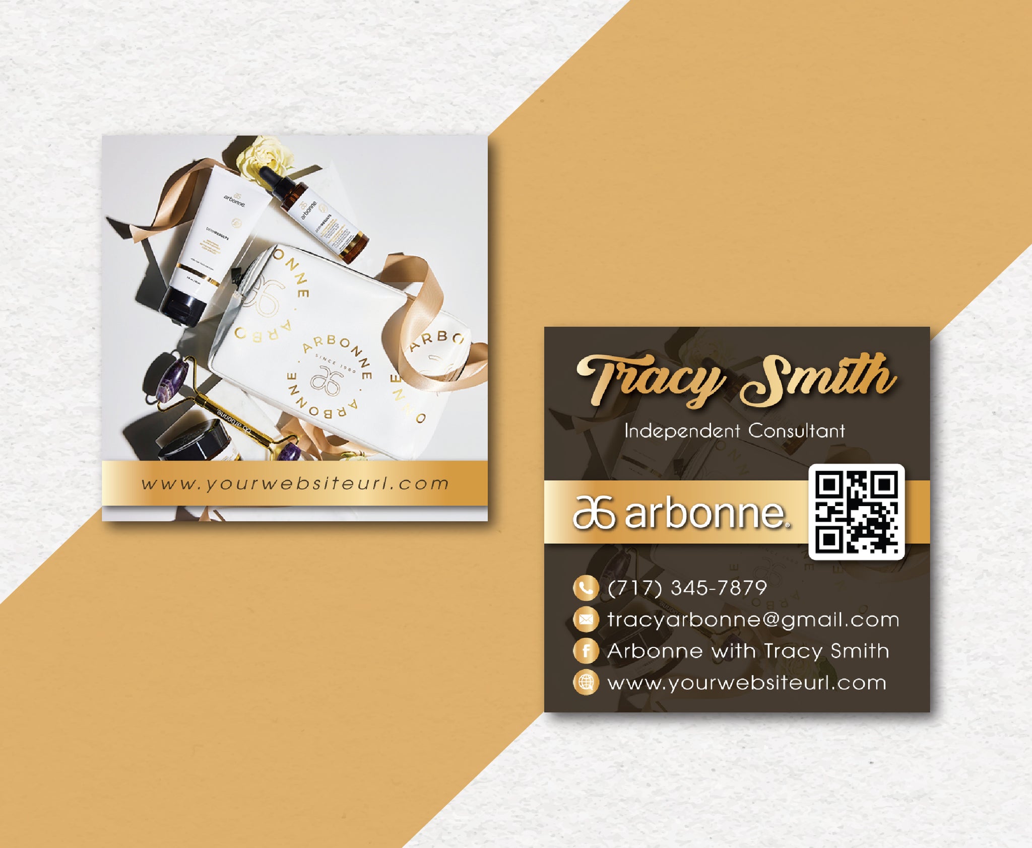 Arbonne Set Business Card QR Code, Personalized Arbonne Business Cards AB179