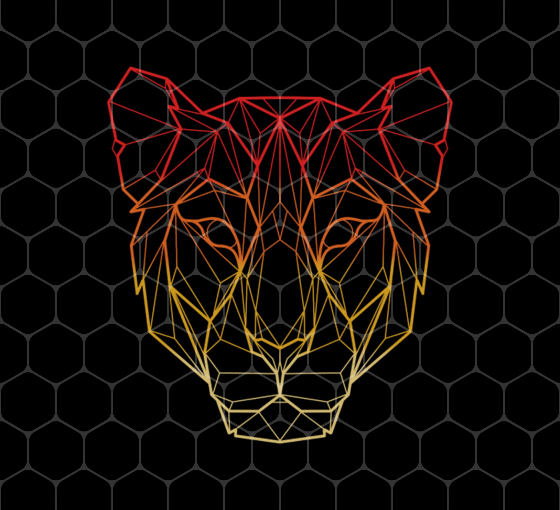 Carnivorous Mammals, Colorful Geometric Lion, Lion Minimalsist, Png Sublimation, Digital File