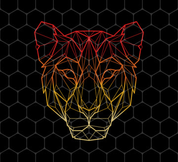 Carnivorous Mammals, Colorful Geometric Lion, Lion Minimalsist, Png Sublimation, Digital File