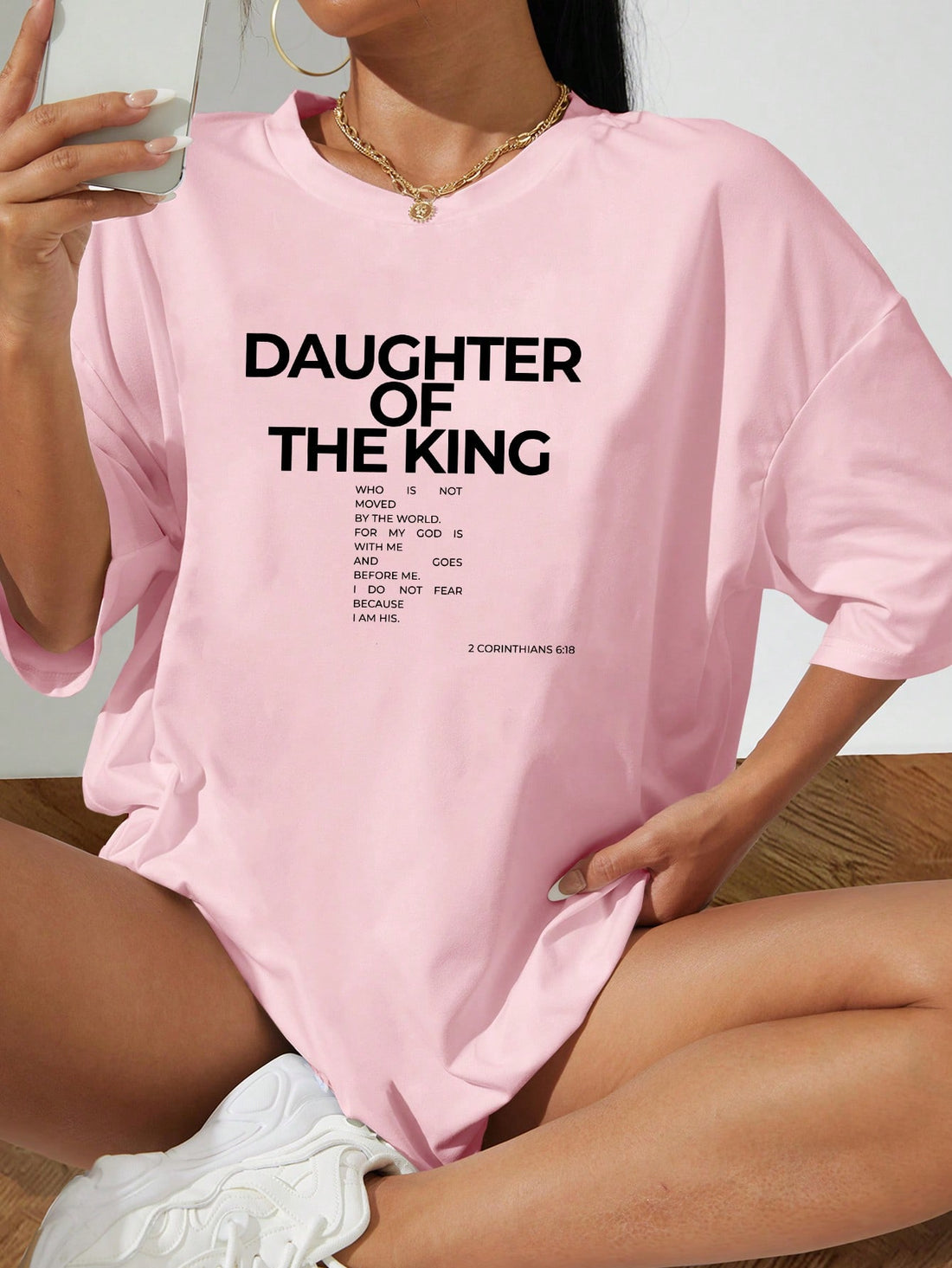 Elevate your everyday look with our Casual Chic oversized t-shirt. Featuring a playful slogan print and scoop neck, this tee effortlessly adds style to any outfit. Comfortable and stylish, it's the perfect addition to your wardrobe. (And it's perfect for those days when you just can't even, ya know?)