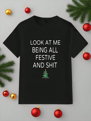 Get ready for the summer and holiday season with our Casual Cool "Summer Slogan" and Christmas Tree Graphic Short Sleeve T-Shirt for men! Made with comfort in mind, this shirt is perfect for any casual occasion. Spread joy and good vibes with this fun and stylish shirt.