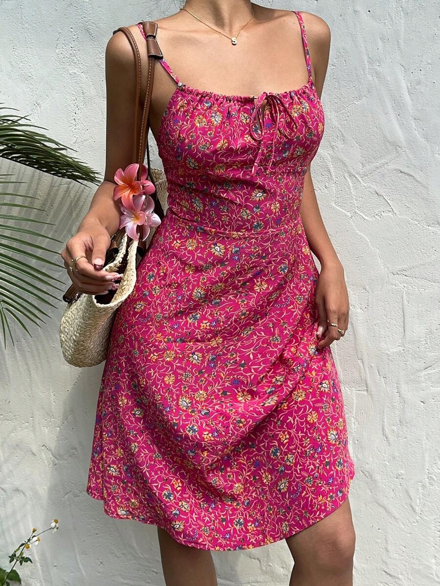 Get ready to slay your summer vacation looks with our Casual Ditsy Floral Camisole Dress! Its feminine, flirty design will have you feeling confident and comfortable all season long. With its lightweight material and playful ditsy floral print, this dress is the perfect choice for any fun and casual occasion. Order now and thank us later! 😉