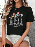 Elevate your casual wardrobe with our Women's Graphic T-Shirt inspired by the Fruits of the Spirit. Made with high-quality materials, this tee showcases your faith in a stylish way. Spread love, joy, peace, patience, kindness, goodness, faithfulness, gentleness, and self-control every time you wear it.