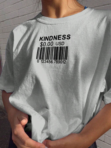 This Casual Letter Print Drop Shoulder T-Shirt for Women provides a stylish and comfortable option for everyday wear. Made with a loose drop shoulder design and featuring a trendy letter print, this shirt is perfect for casual outings and lounging.