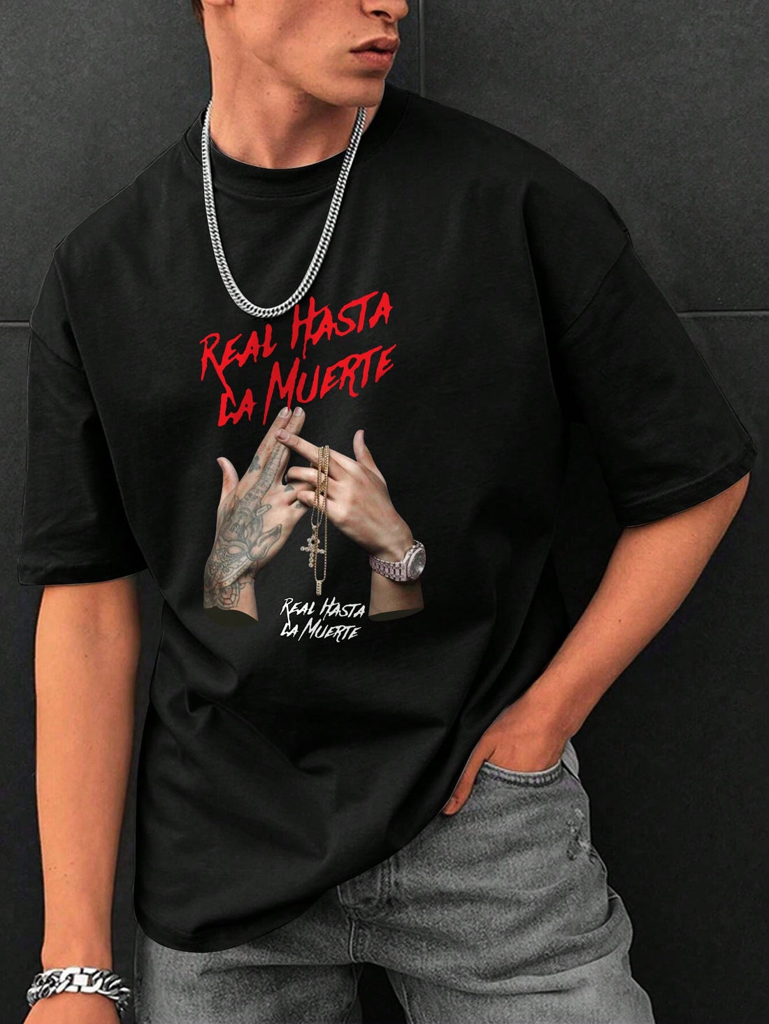 Elevate your casual wardrobe with our men's slogan t-shirt! This effortless style features a bold statement that is sure to turn heads. Look confident and stylish without even trying. Let the shirt do the talking (and make a statement while doing it!)